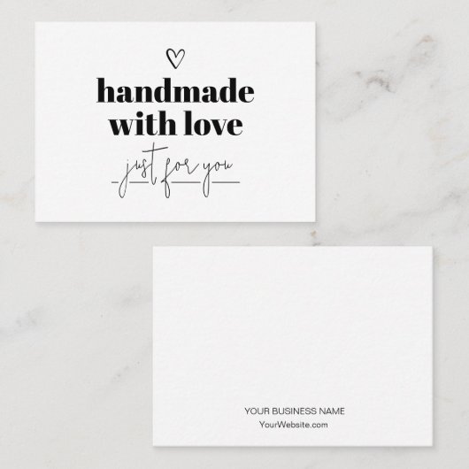 Handmade mit Liebe Dankeschön Karte (Vorne/Hinten)