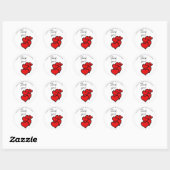 Handmade mit Liebe Dankeschön Rotherzen Sticker (Blatt)