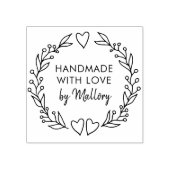 Handmade mit Liebe Doodle Wreath Fine Brush Script Gummistempel (Prägung)