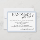 HANDMADE MIT LIEBE Einsetzen Moderne Babyblau Dankeskarte (Vorderseite)
