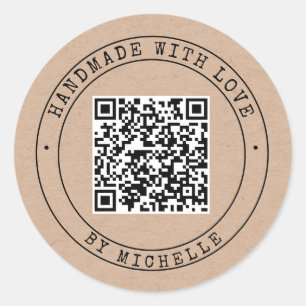 Handmade mit Liebe elegante Drehkraft Classic Ro Runder Aufkleber