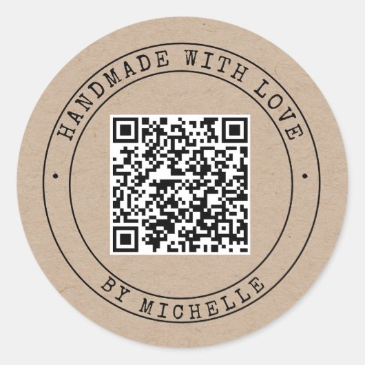 Handmade mit Liebe elegante Drehkraft Classic Ro Runder Aufkleber (Vorderseite)