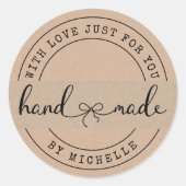 Handmade mit Liebe Eleganter Script Sticker (Vorderseite)