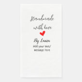 Handmade mit Liebe Fügen Sie hier die Geschäftsmel Serviette (Vorderseite)