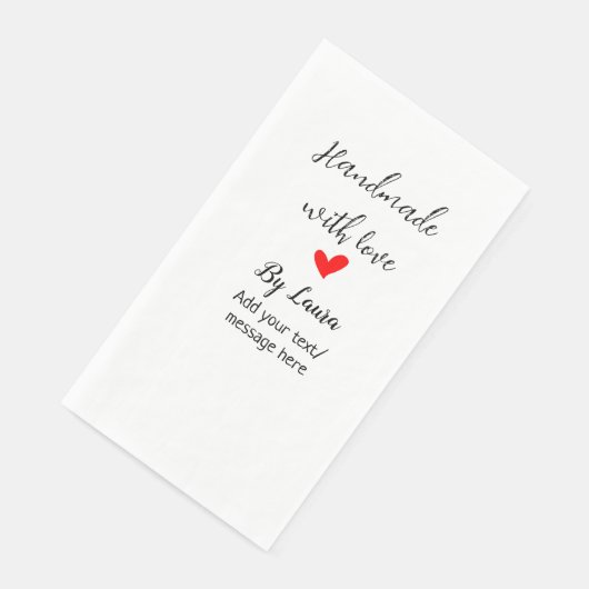 Handmade mit Liebe Fügen Sie hier die Geschäftsmel Serviette (Ecke)
