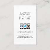 Handmade mit Liebe Gold Heart | Soziale Medien Visitenkarte (Rückseite)