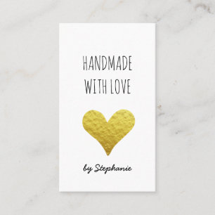 Handmade mit Liebe Gold Herz   Social Media Visitenkarte