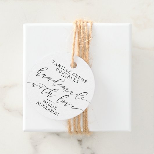 Handmade mit Liebe Handgeschriebenes Script Busine Geschenkanhänger (Beispiel)