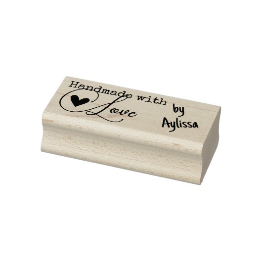 Handmade mit Liebe Herz Einfach Stilvoller Name Te Gummistempel (Stempel)