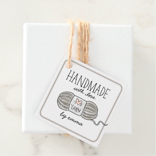 Handmade mit Liebe Knitter Kraft Danke Geschenkanhänger (Beispiel)