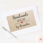 Handmade mit Liebe-kraft-Skript-Brauch Rechteckiger Aufkleber (Umschlag)