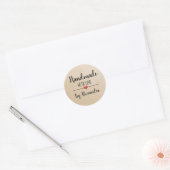 Handmade mit Liebe-kraft-Skript-Brauch Runder Aufkleber (Umschlag)