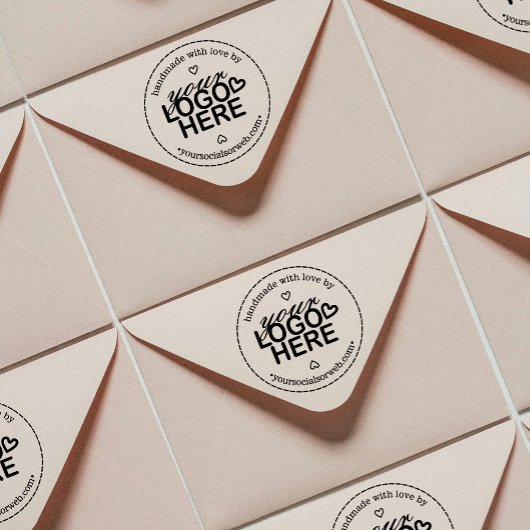 Handmade mit Liebe Logo Rustikal Gummistempel