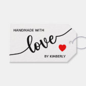 Handmade mit Liebe Minimalistische Geschenktasten Geschenkanhänger (Vorderseite (Horizontal))