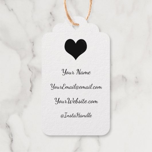 Handmade mit Liebe Mit Monogramm Business Info Geschenkanhänger (Rückseite)