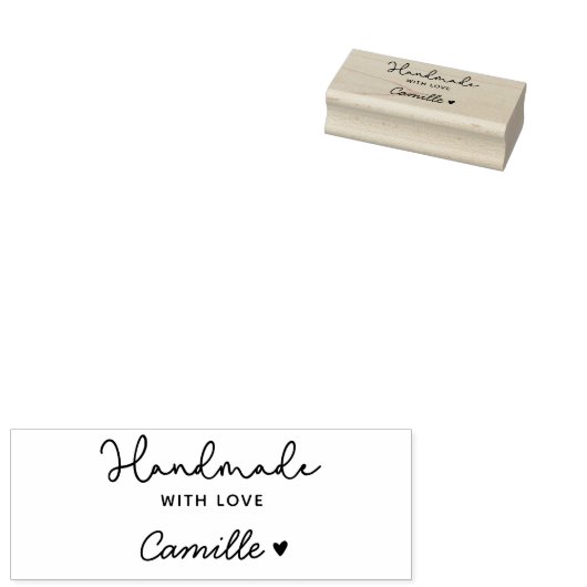 Handmade mit Liebe Modernes Script Minimalistisch Gummistempel (Stempel)