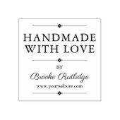 Handmade mit Liebe - Name und Website Gummistempel (Prägung)