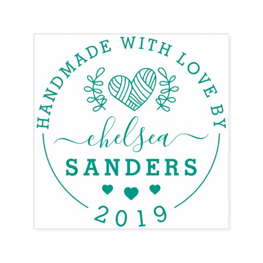 Handmade mit Liebe Niedliche rustikale Schriftzeic Permastempel (Design)