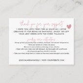 Handmade mit Liebe Pink Danke Juwelenpflege Begleitkarte (Rückseite)