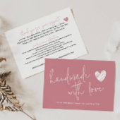 Handmade mit Liebe Pink Danke Juwelenpflege Begleitkarte