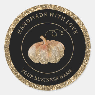 Handmade mit Liebe Pumpkin Runder Aufkleber