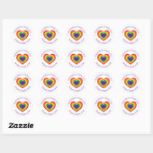 Handmade mit Liebe Rainbow Heart Custom Website Runder Aufkleber (Blatt)