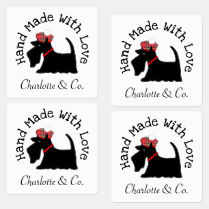 Handmade mit Liebe Scottie Dog Niedlich Personalis Etiketten