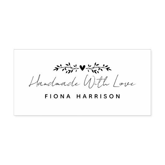 Handmade mit Liebe Script-Blätter Gummistempel (Prägung)