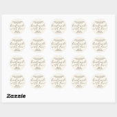 Handmade mit Liebe Script Business | Ecru Cream Runder Aufkleber (Blatt)