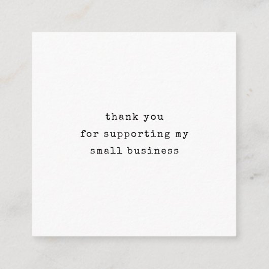 Handmade mit Liebe Script danke Karte (Rückseite)