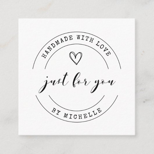 Handmade mit Liebe Script danke Karte (Vorderseite)