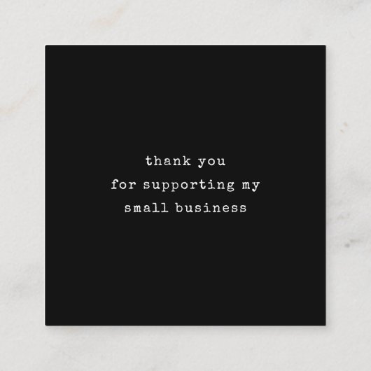 Handmade mit Liebe Script danke Karte (Rückseite)