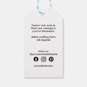 Handmade mit Liebe Script | Geben Sie Ihre Logo-Ge Geschenkanhänger (Rückseite)