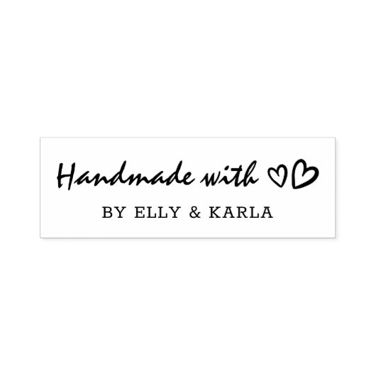 Handmade mit Liebe Script Heft Personalisiert Permastempel (Design)