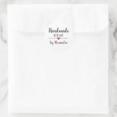 Handmade mit Liebe Simple Script benutzerdefiniert Runder Aufkleber (Tasche)