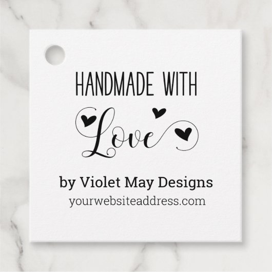 Handmade mit Liebe Social Media Rustikale Kraft Geschenkanhänger (Vorderseite)