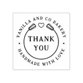 Handmade mit Liebe Vielen Dank Herz Whisk Bäckerei Gummistempel (Prägung)