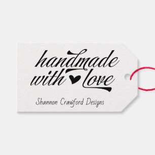 Handmade mit Liebe Vintag Script Typografie Geschenkanhänger