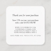 Handmade Monogram oder Add-In-Visitenkarte Quadratische Visitenkarte (Rückseite)