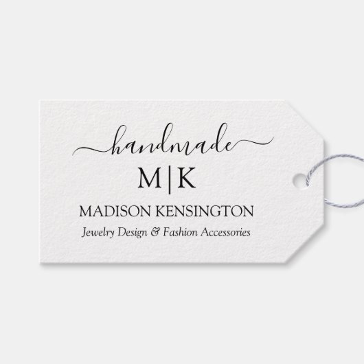 Handmade Monogram oder Add-Logo-Business-Produkt Geschenkanhänger (Vorderseite (Horizontal))