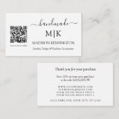 Handmade Monogram oder Add Logo Business QR Klein Mitteilungskarte (Vorne/Hinten)