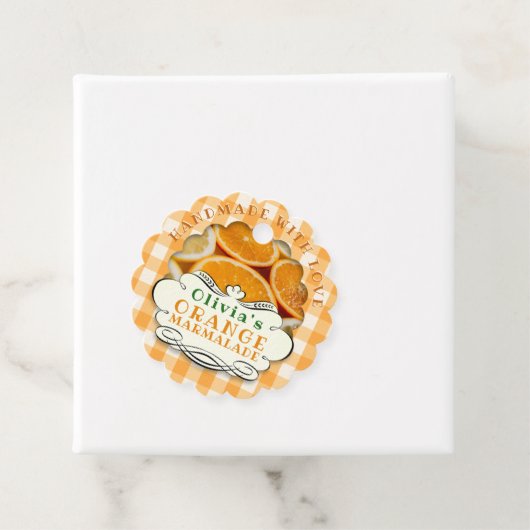 Handmade Orange Marmalade Geschenkanhänger (Beispiel)