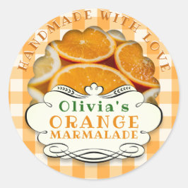 Handmade Orange Marmalade Runder Aufkleber