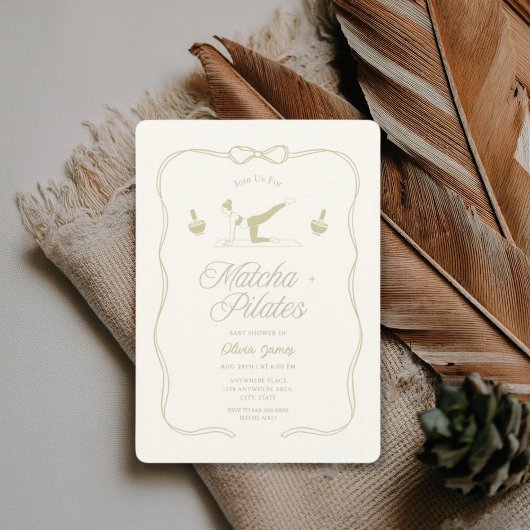 Handmade pilates baby shower einladung