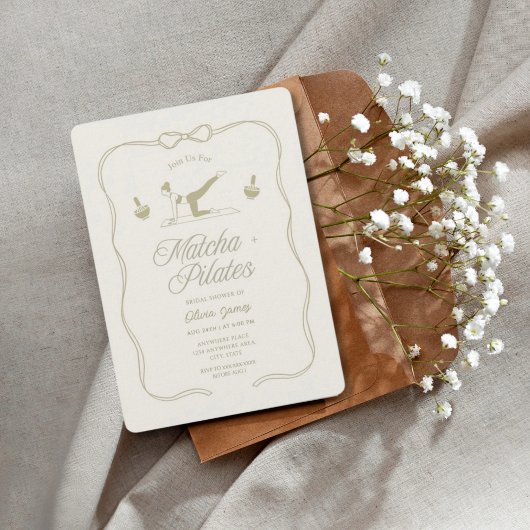 Handmade pilates bridal shower einladung