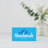 Handmade Products Blue Mountain Typografy Visitenkarte (Stehend Vorderseite)