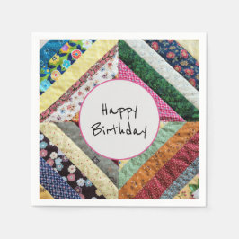 Handmade Quilt Muster Geburtstag Serviette