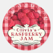 Handmade Raspberry Jam Runder Aufkleber (Vorderseite)