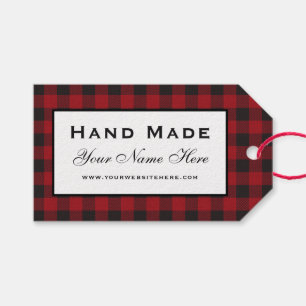Handmade Red Kariert Tags Geschenkanhänger