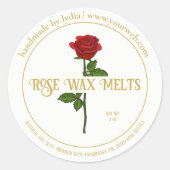 Handmade Rose Wax Melts Round Sticker (Vorderseite)